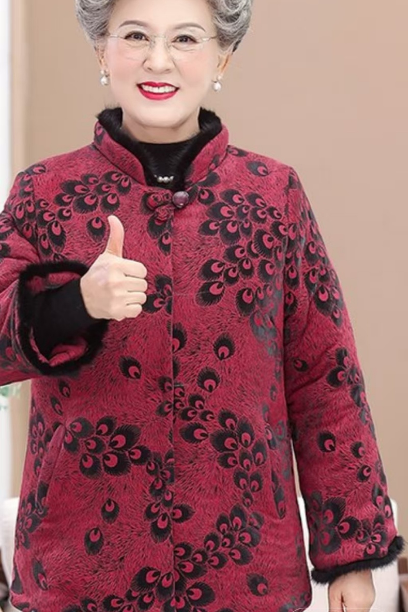 A020长裤宽松型法式宽松中老年女装大码冬装棉服棉袄秋装