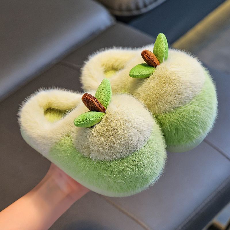 2025冬季新款棉拖鞋男女童洋气加厚保暖时尚居家毛绒公主风棉拖鞋