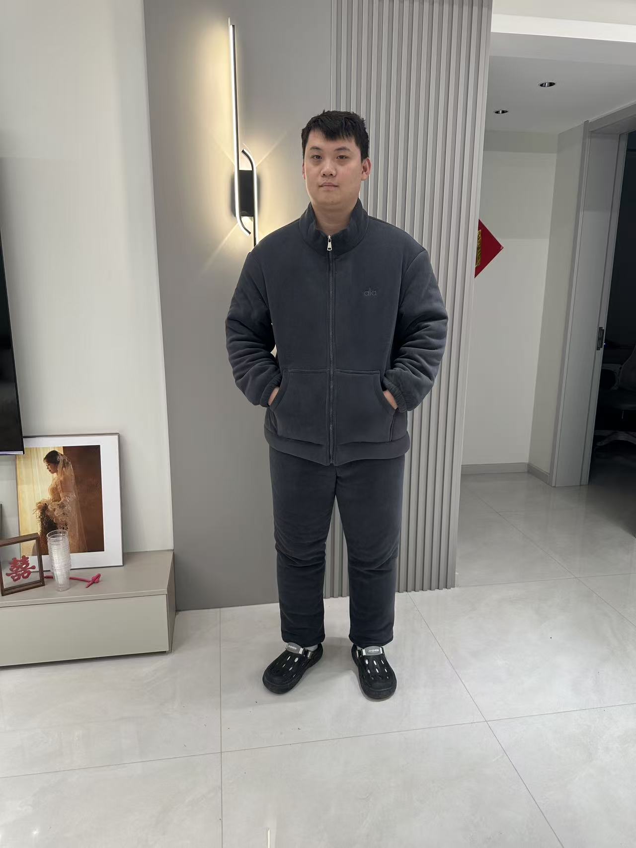 大风车家【三层家厚夹绒】冬季可外穿自制家居服加绒保暖男士套装