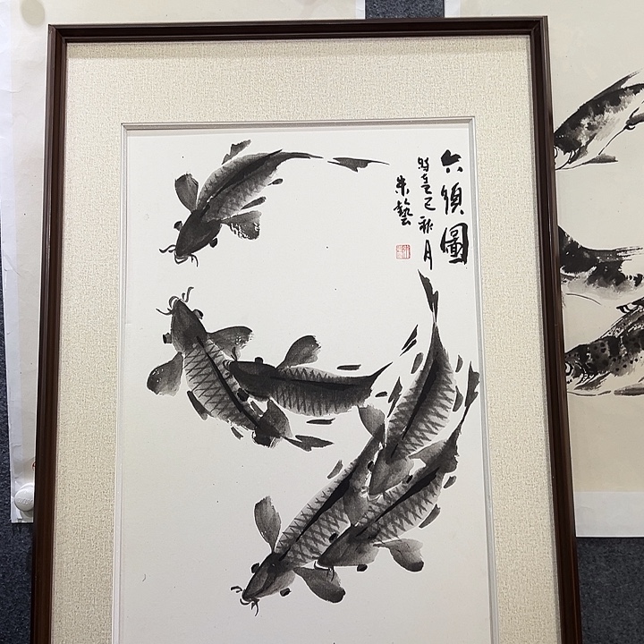 国画知鱼之乐纯手绘