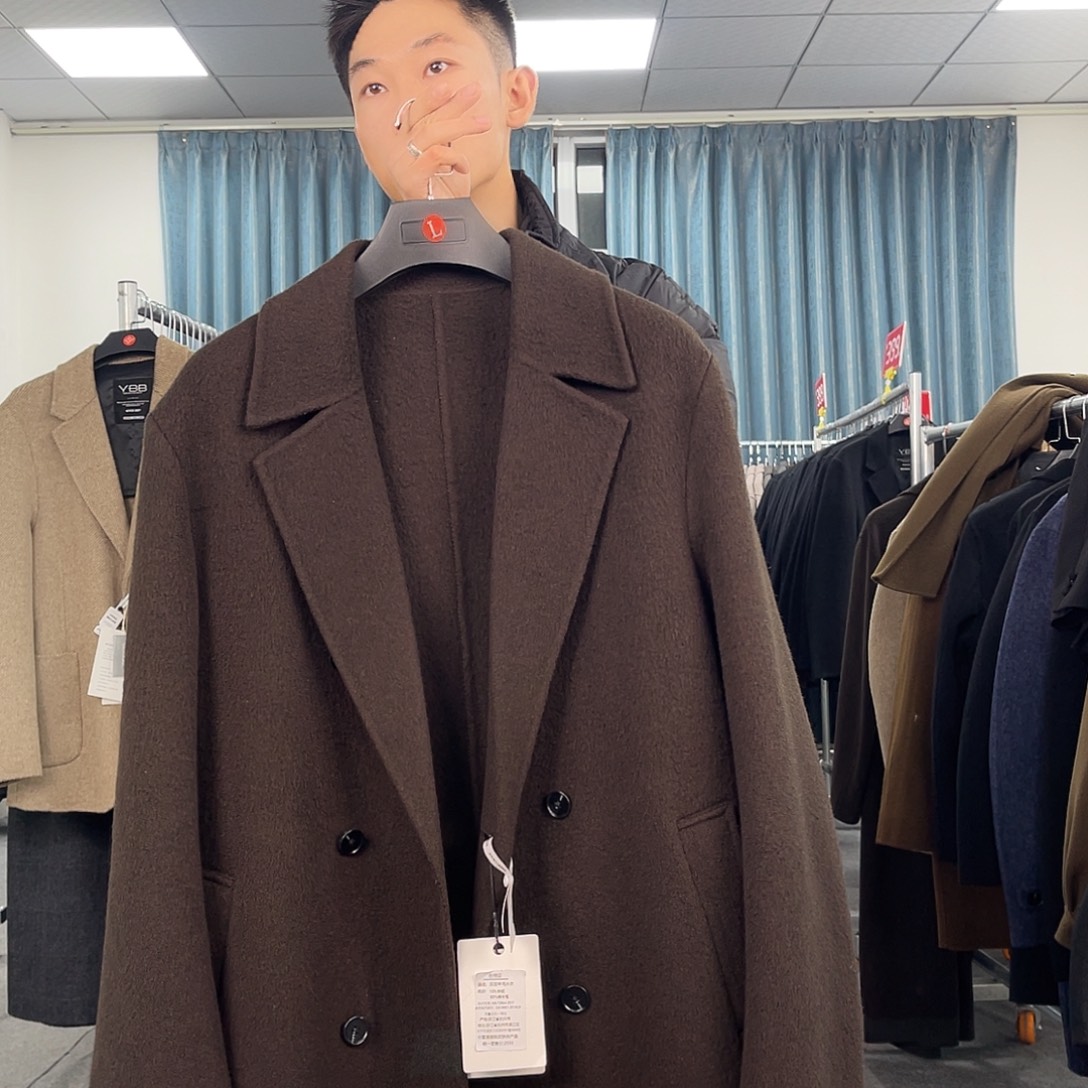 英伦风橄榄色XL码长款风衣