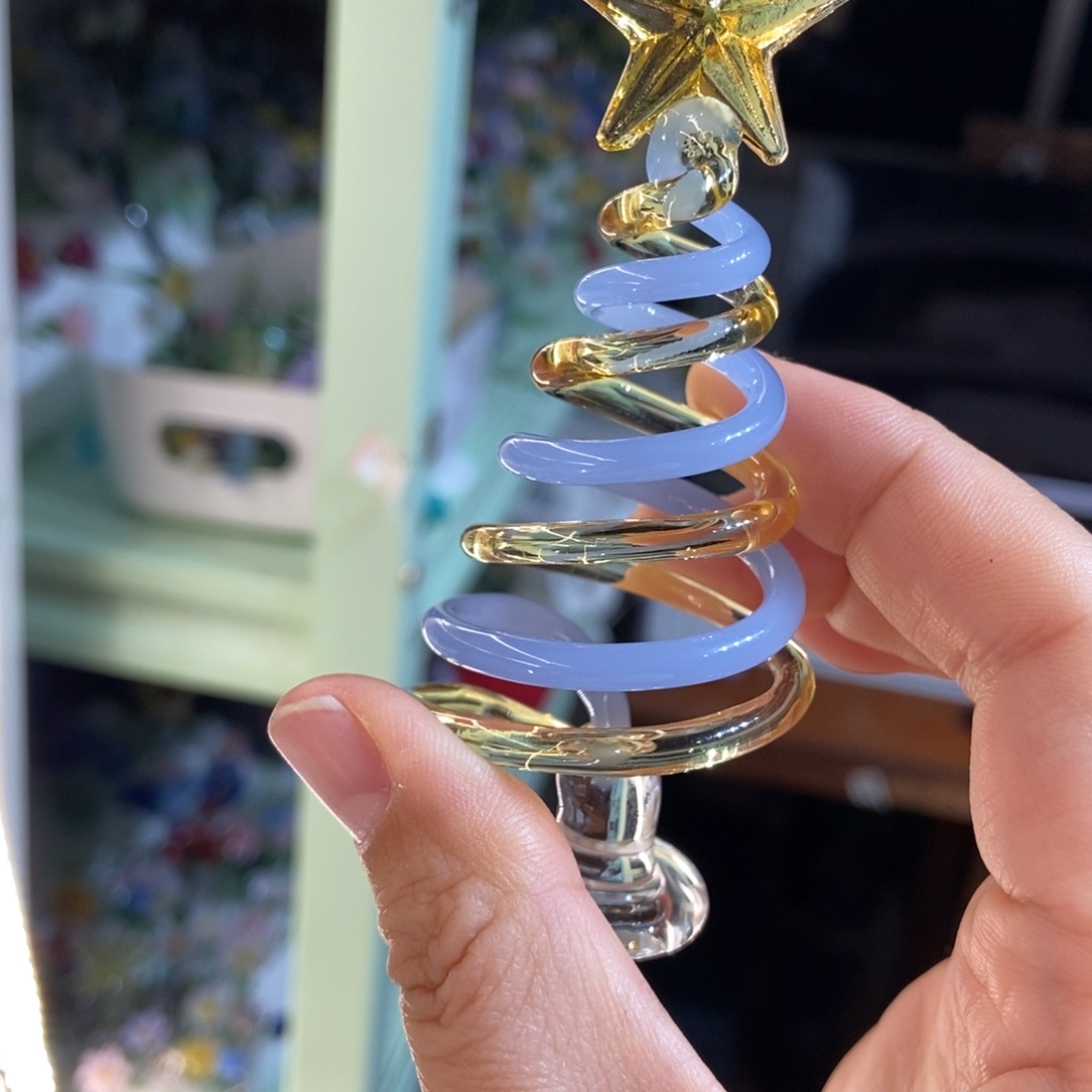 琉璃手工艺品蓝金转转