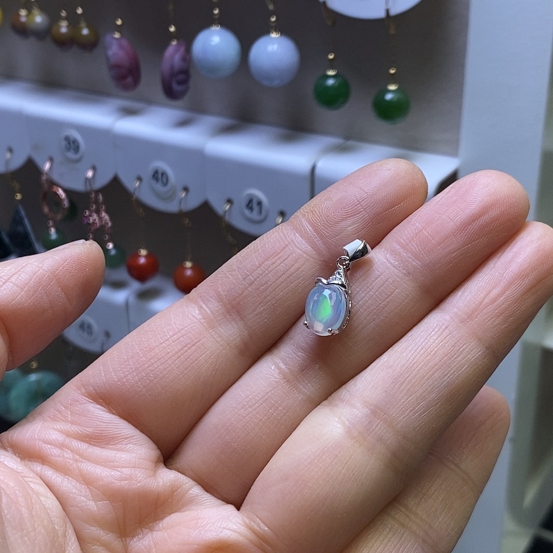 欧泊银S925镶嵌颈饰