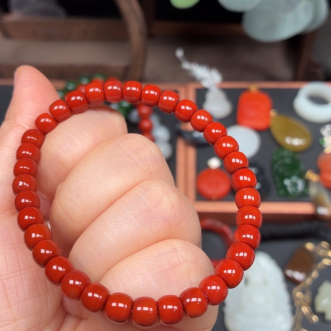 喵***咪南红玛瑙未镶嵌手串