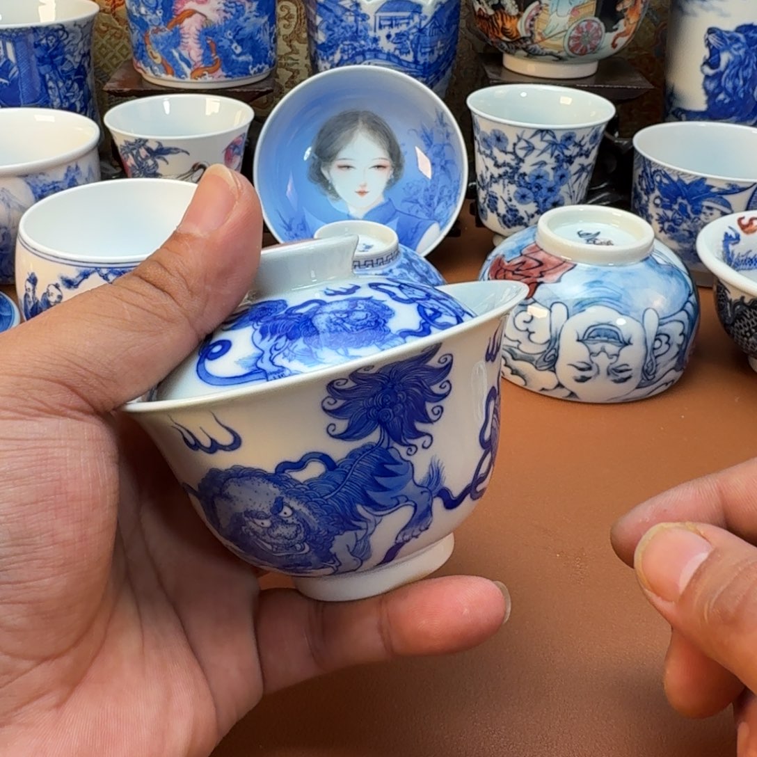 杯子陶景德镇全手工手绘陶瓷