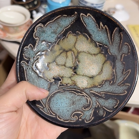 瓷片何*丹国营厂库存微瑕13厘米