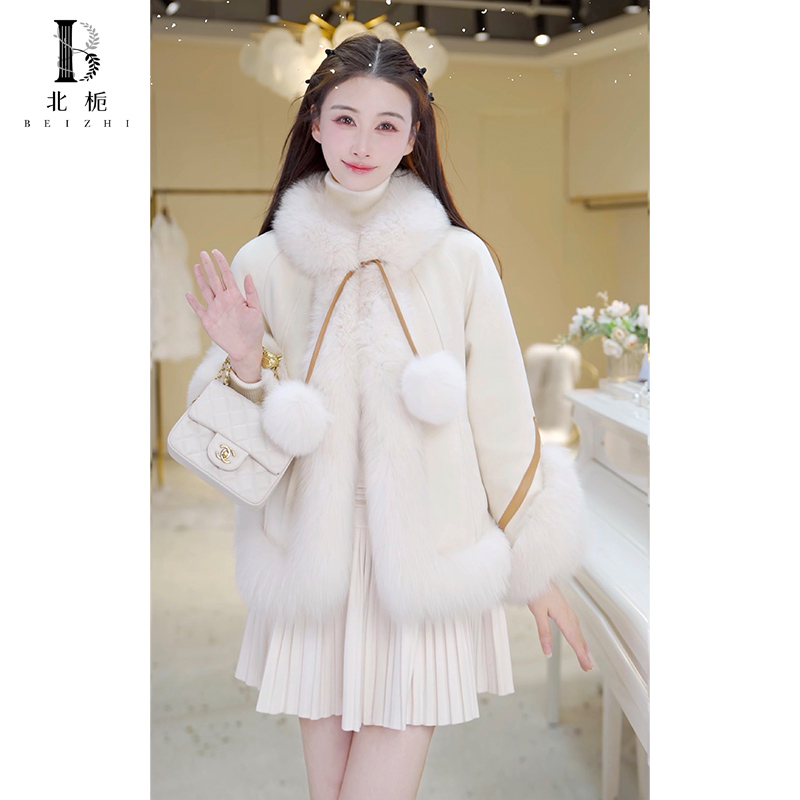 【北栀【大王姬】】狐狸毛毛球羽绒服810598