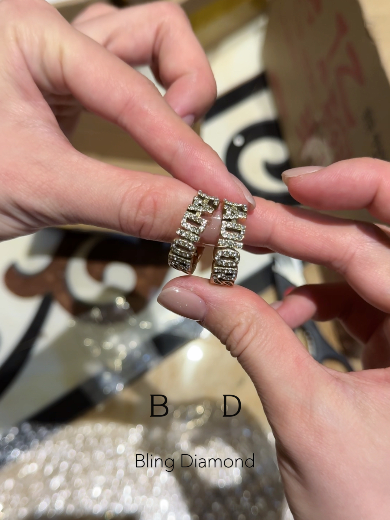 合金合成锆石耳饰 JA复古做旧耳圈时尚百搭经典小众镶嵌气质简约