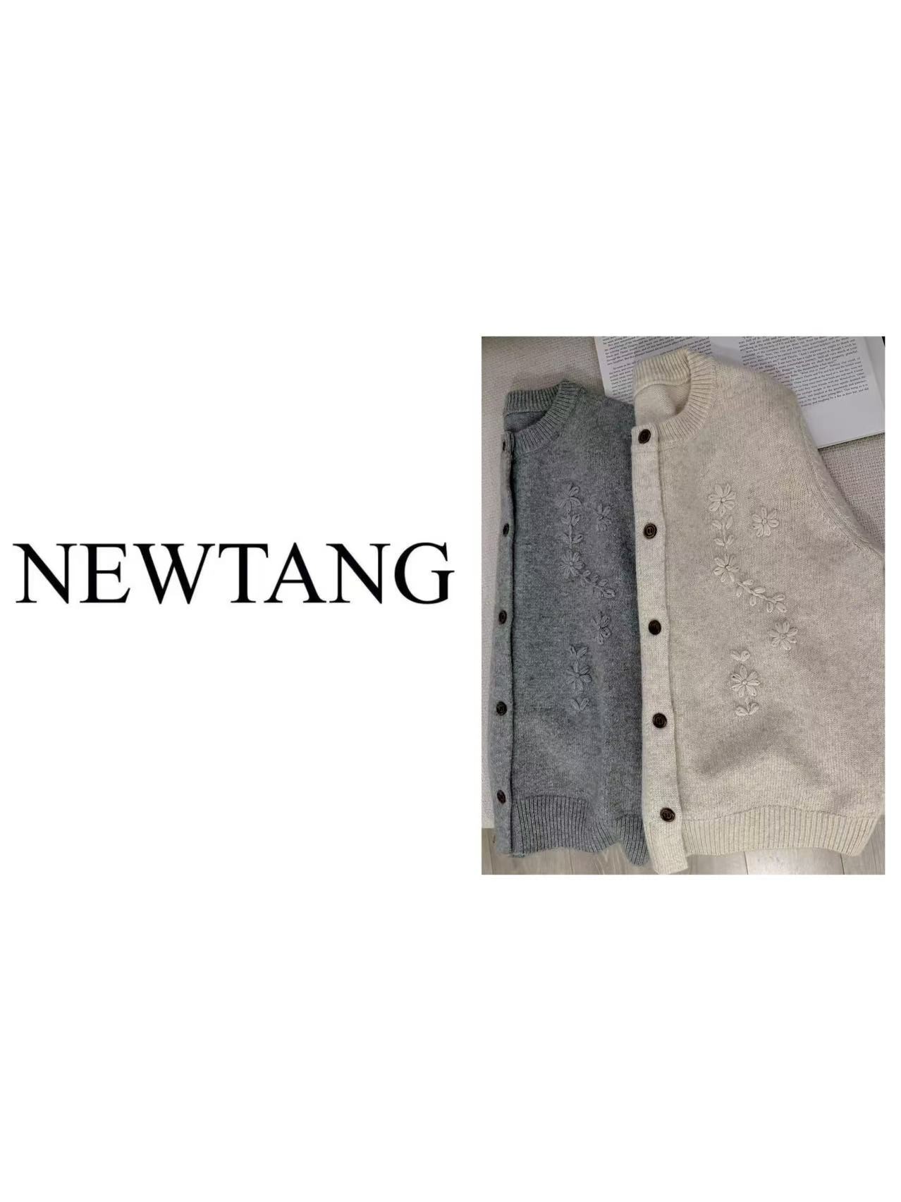 【手工花朵】180高级感刺绣花圆领时尚开衫百搭毛衣外套