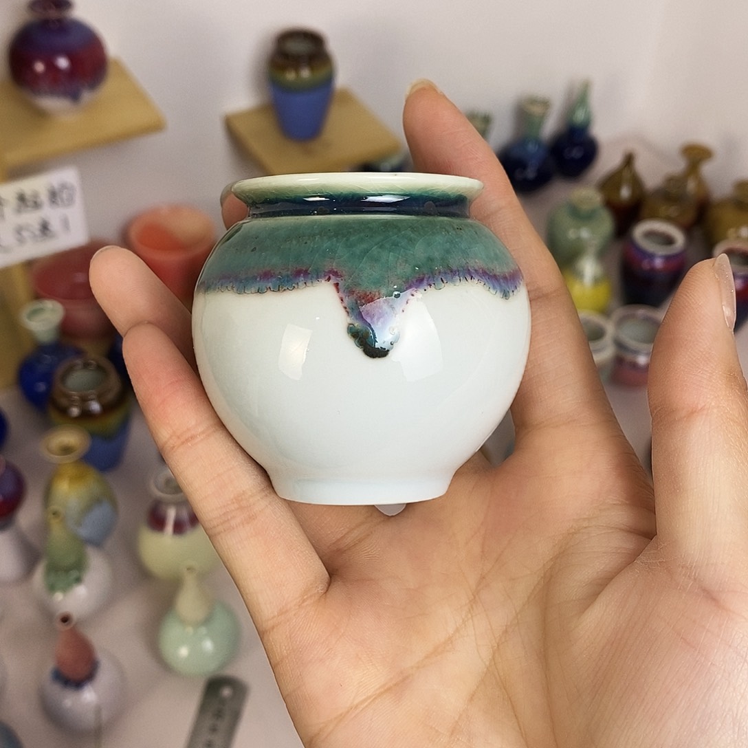 摆件景德镇高温陶瓷小花瓶