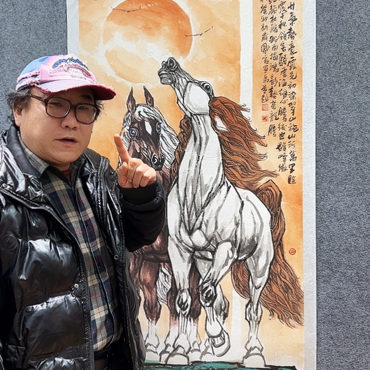 国画知鱼之乐纯手绘