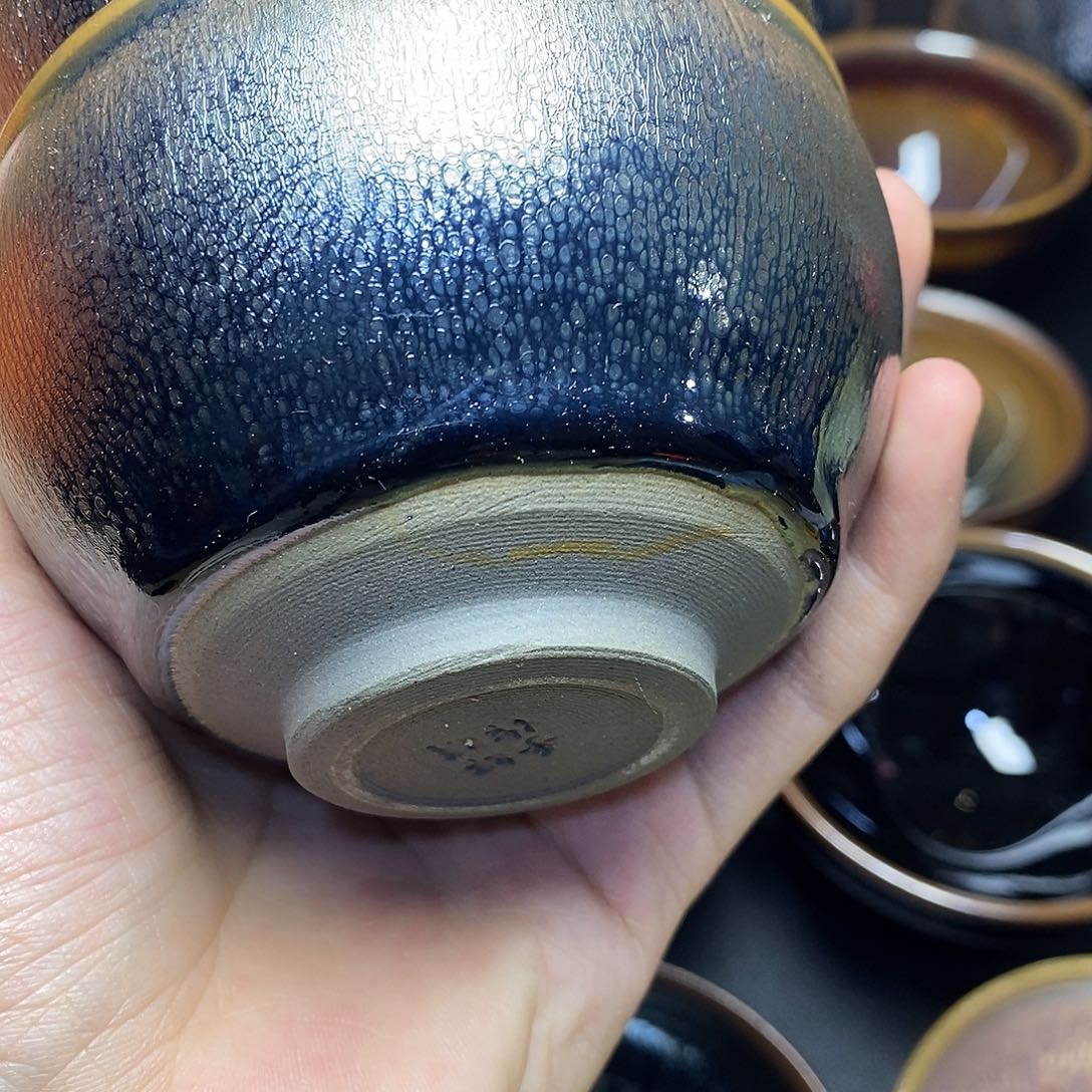 玩***心茶盏9两个建窑建盏主人杯