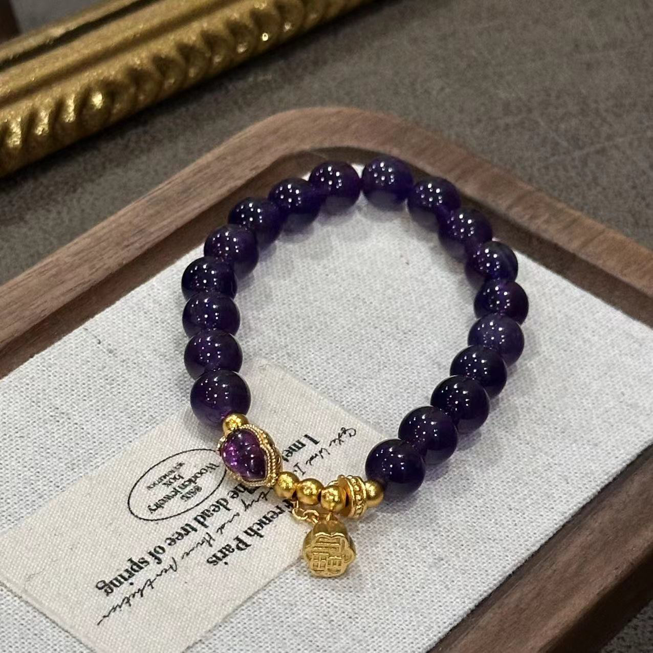 铜合金手链 简约紫色葫芦手串-4450