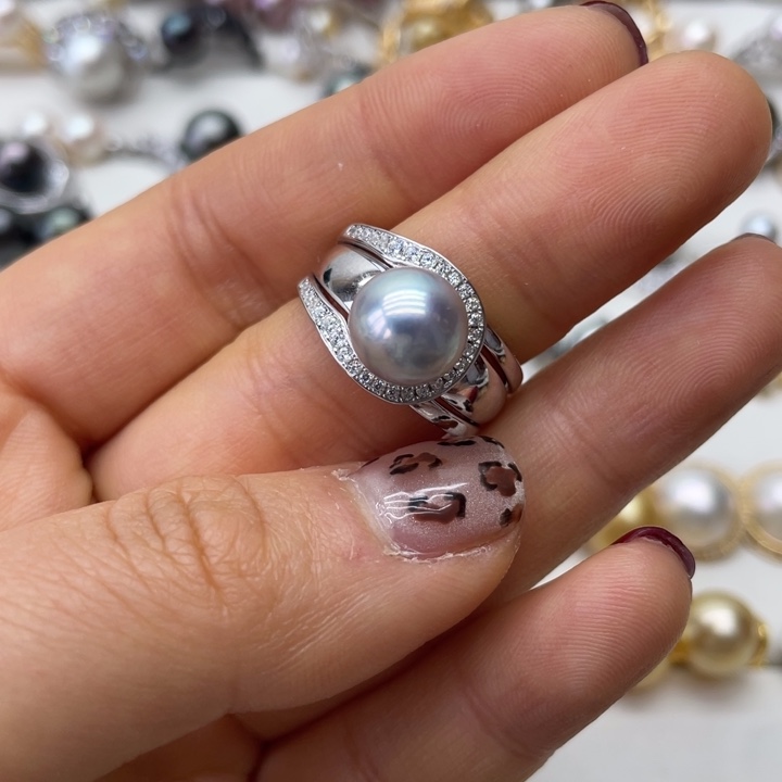 海水珍珠戒指银S925镶嵌