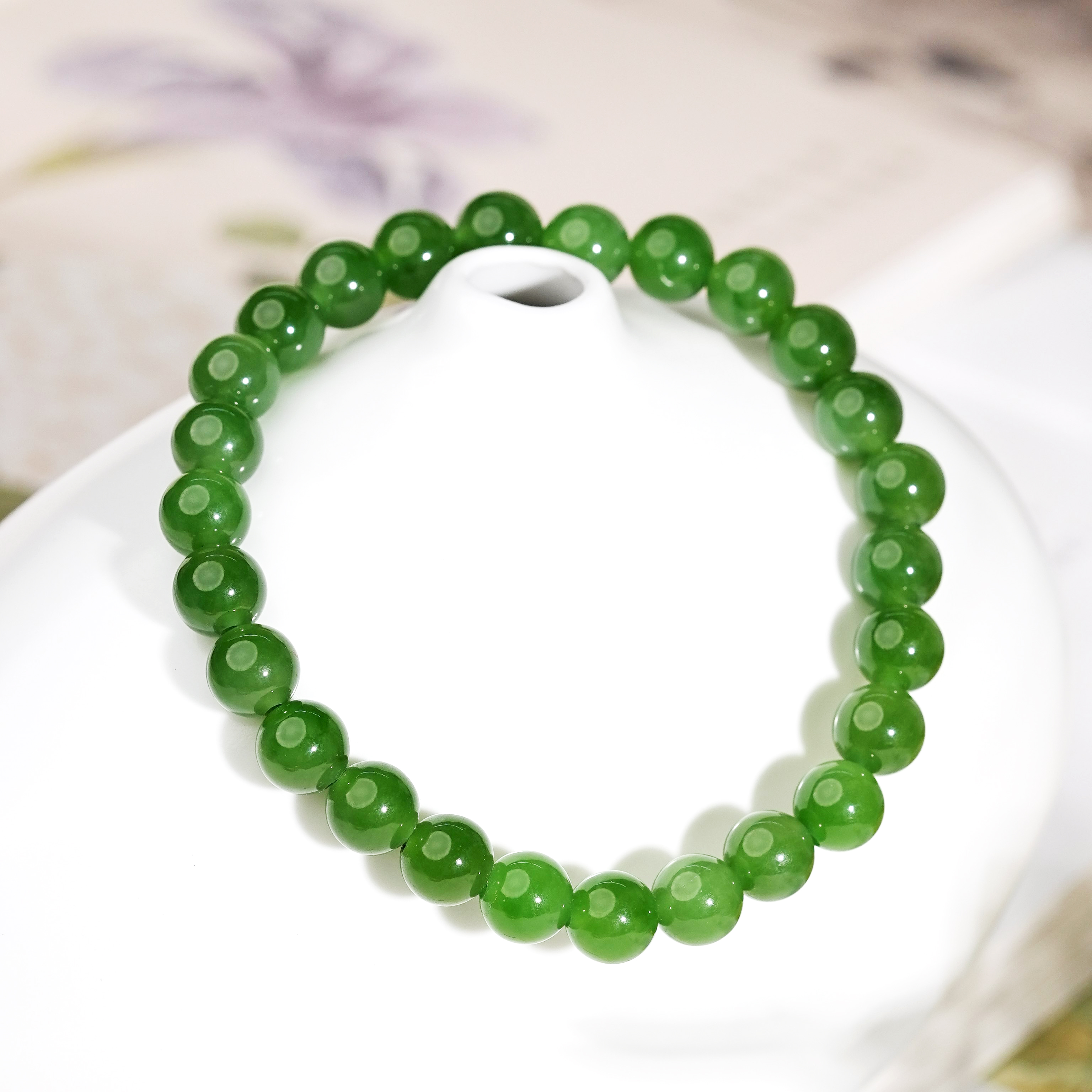 【小涵专属】【菀沁】和田玉碧玉圆珠手串 多样性发一