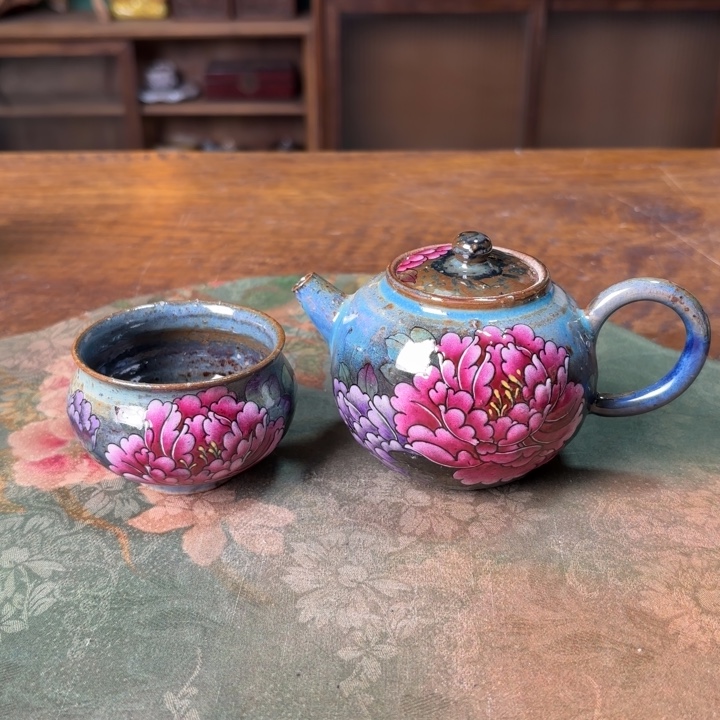 柴烧纯手工手绘陶瓷