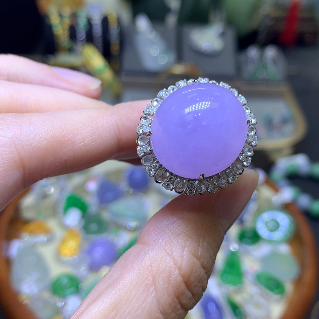 翡翠18K金镶嵌颈饰翡翠吊坠项链