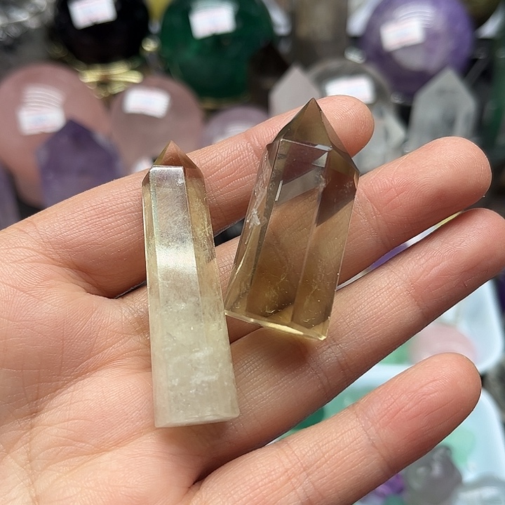 珠宝半成品未镶嵌水晶39克黄水晶柱