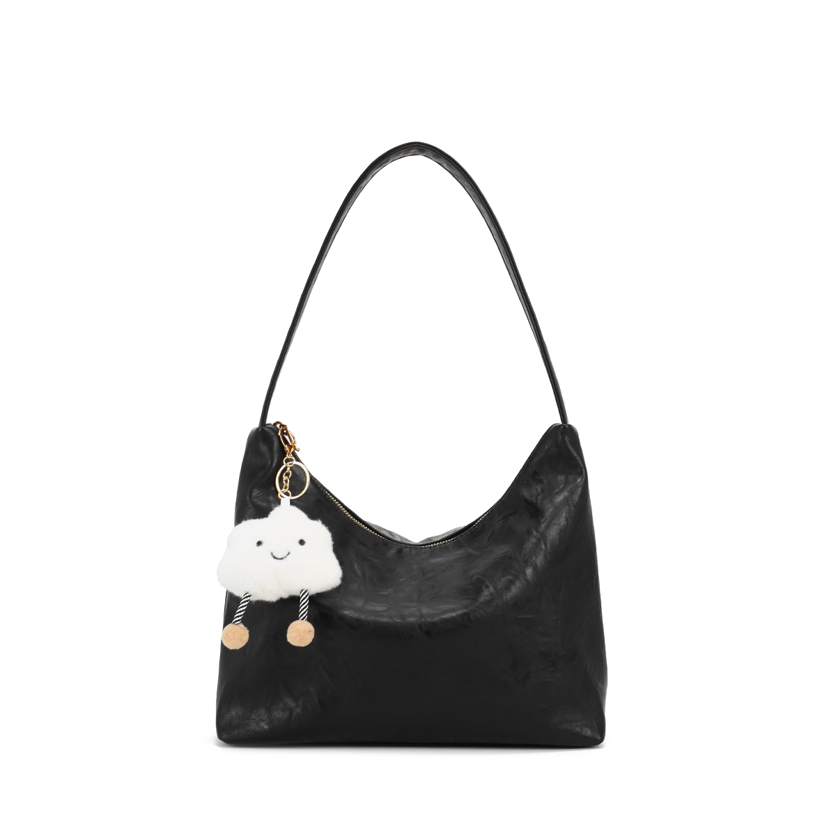 质感单肩包包通勤简约手提腋下女包（赠挂件）A694