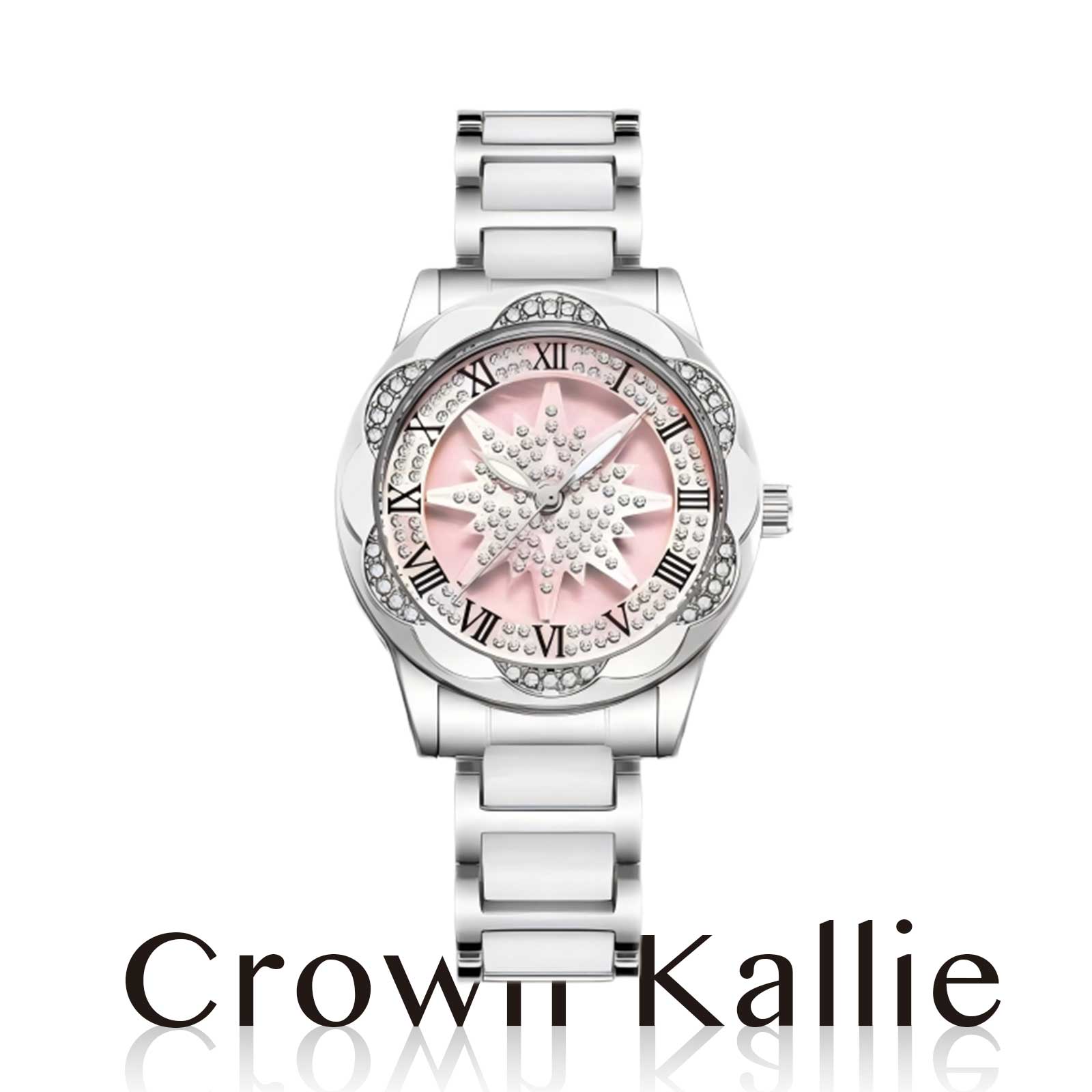 Crown Kallie【旋转雪花】满天星系列旋转粉盘设计感女士腕表ck8123