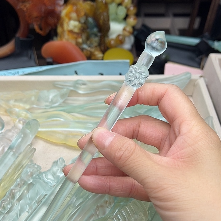 蛇纹石玉未镶嵌发簪