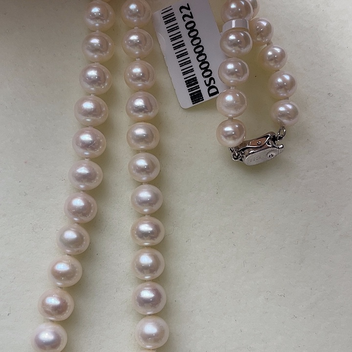 淡水珍珠银S925镶嵌颈饰卡8➕极光炫彩高品
