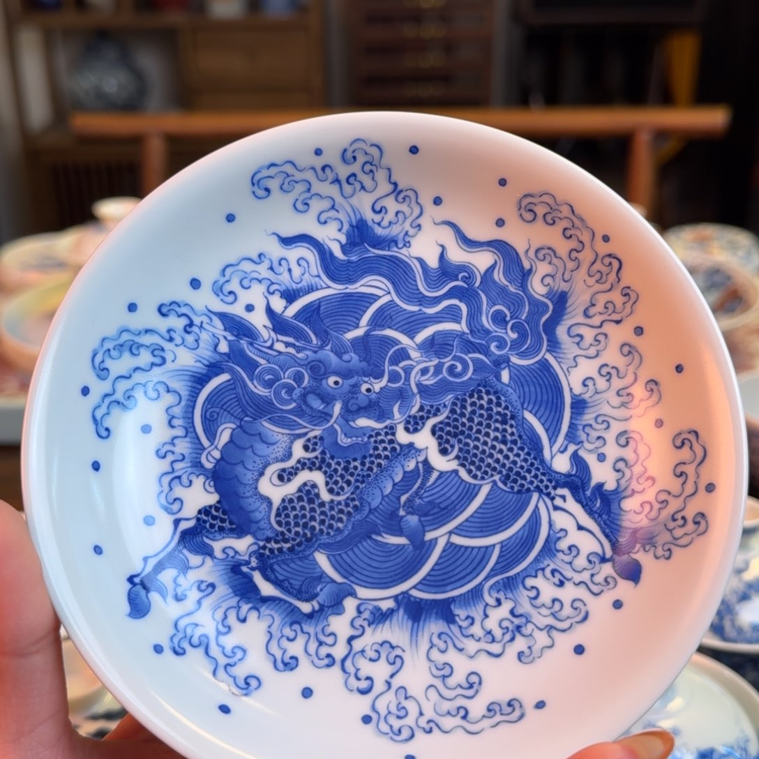 杯柴窑烧制点工麒麟踏浪壶乘