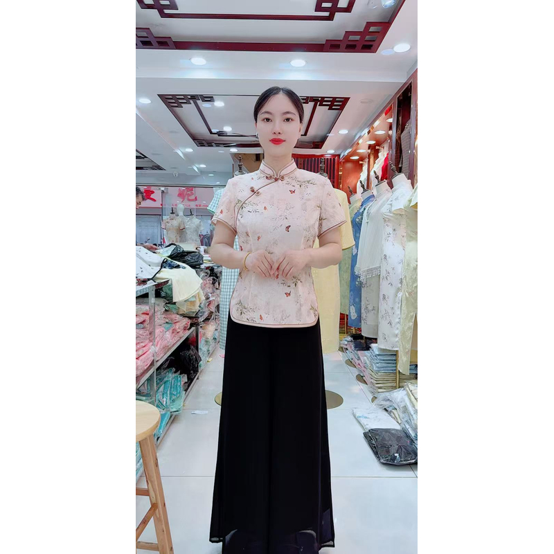 046-夏季日常穿搭气质国风新中式旗袍小上衣（单件上衣）