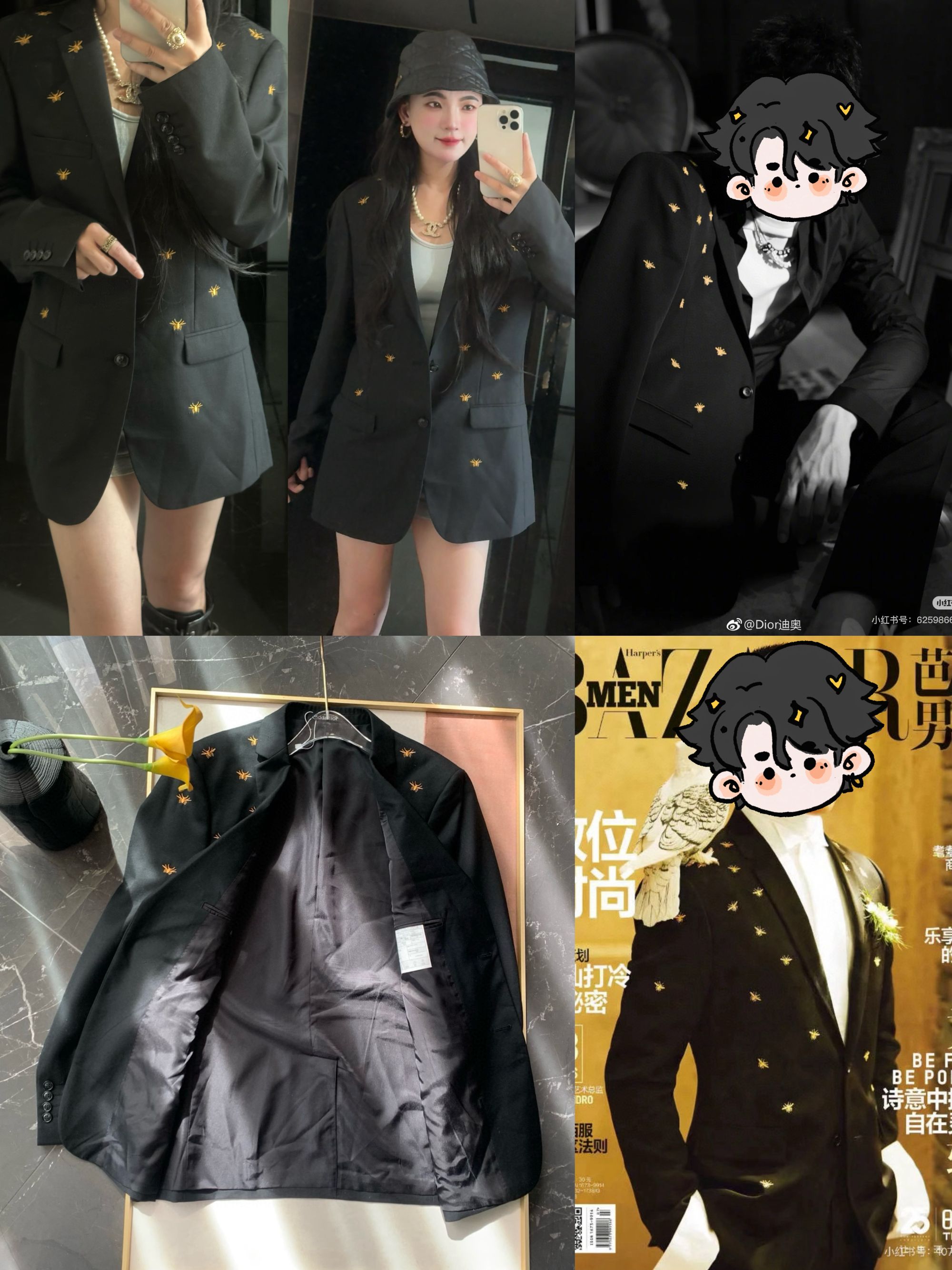 31881-春秋季商务小蜜蜂西服外套男装西装外套落肩袖刺绣单开叉