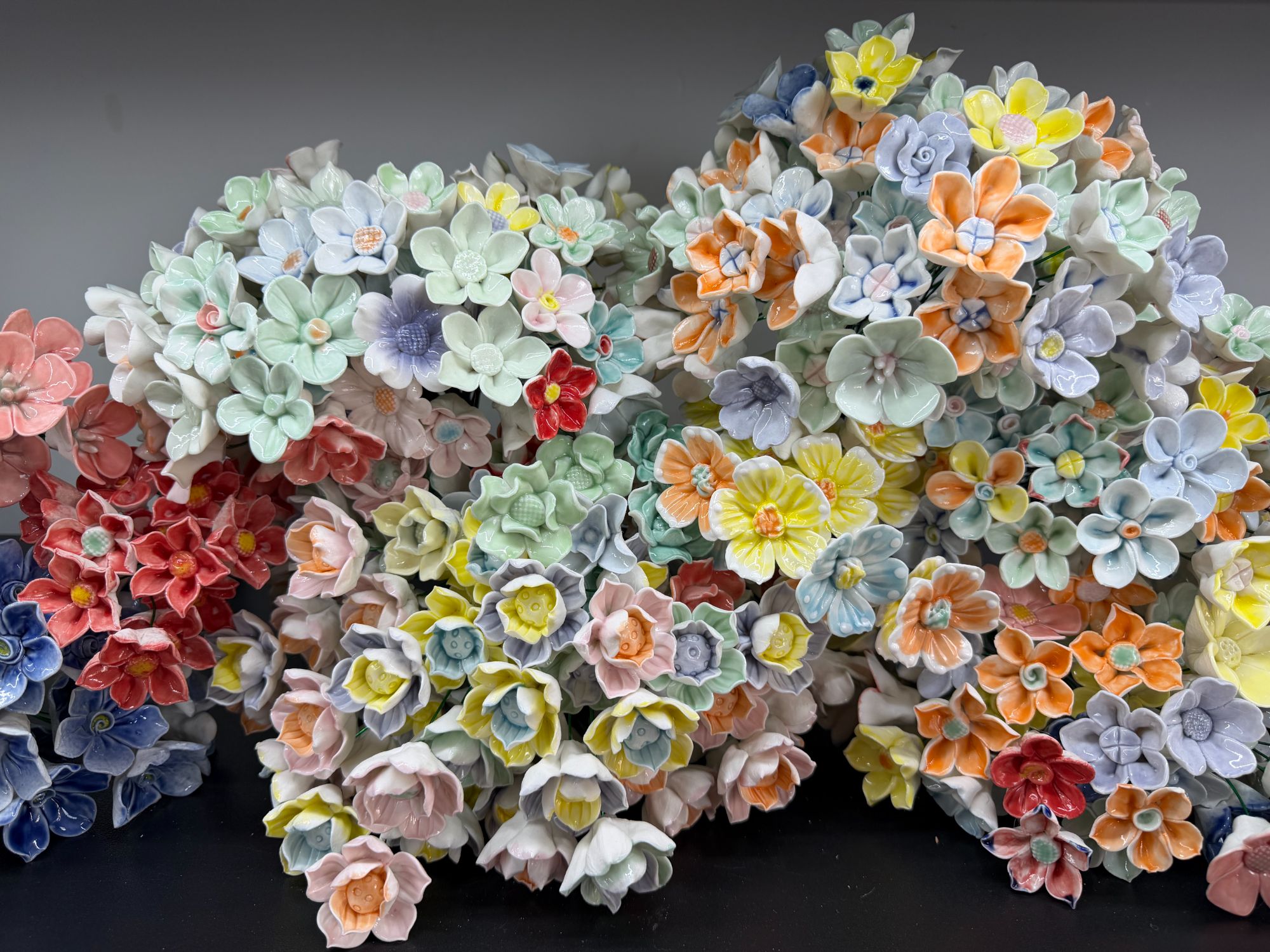 景德镇高温手工陶瓷花花学生礼物用于家居装饰