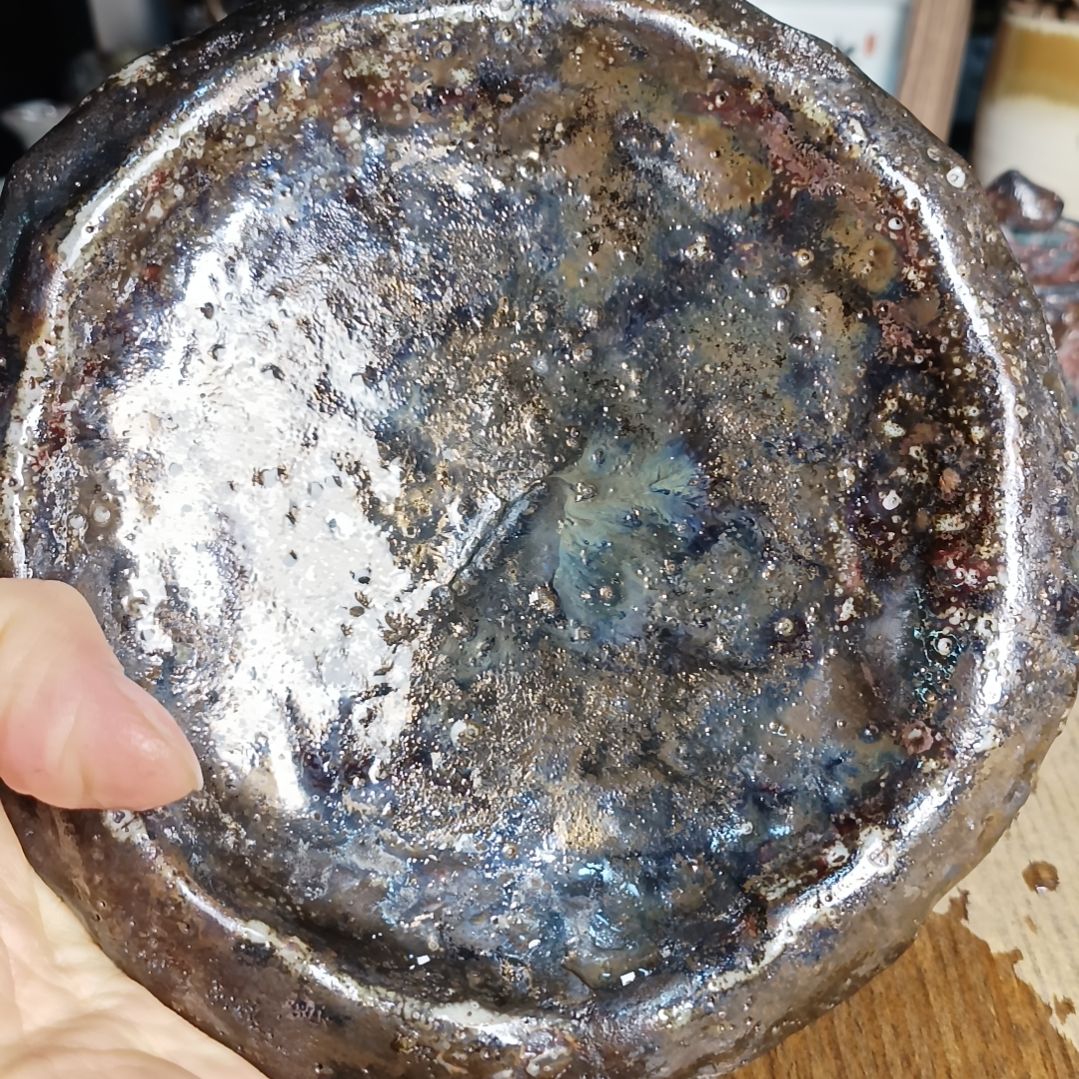 硝***漫志野柴烧手捏壶承