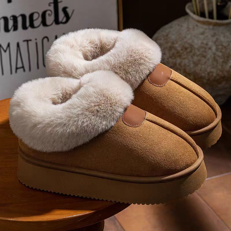 包跟雪地靴女秋冬季2025新款保暖室内家居厚底毛绒外穿月子鞋女士