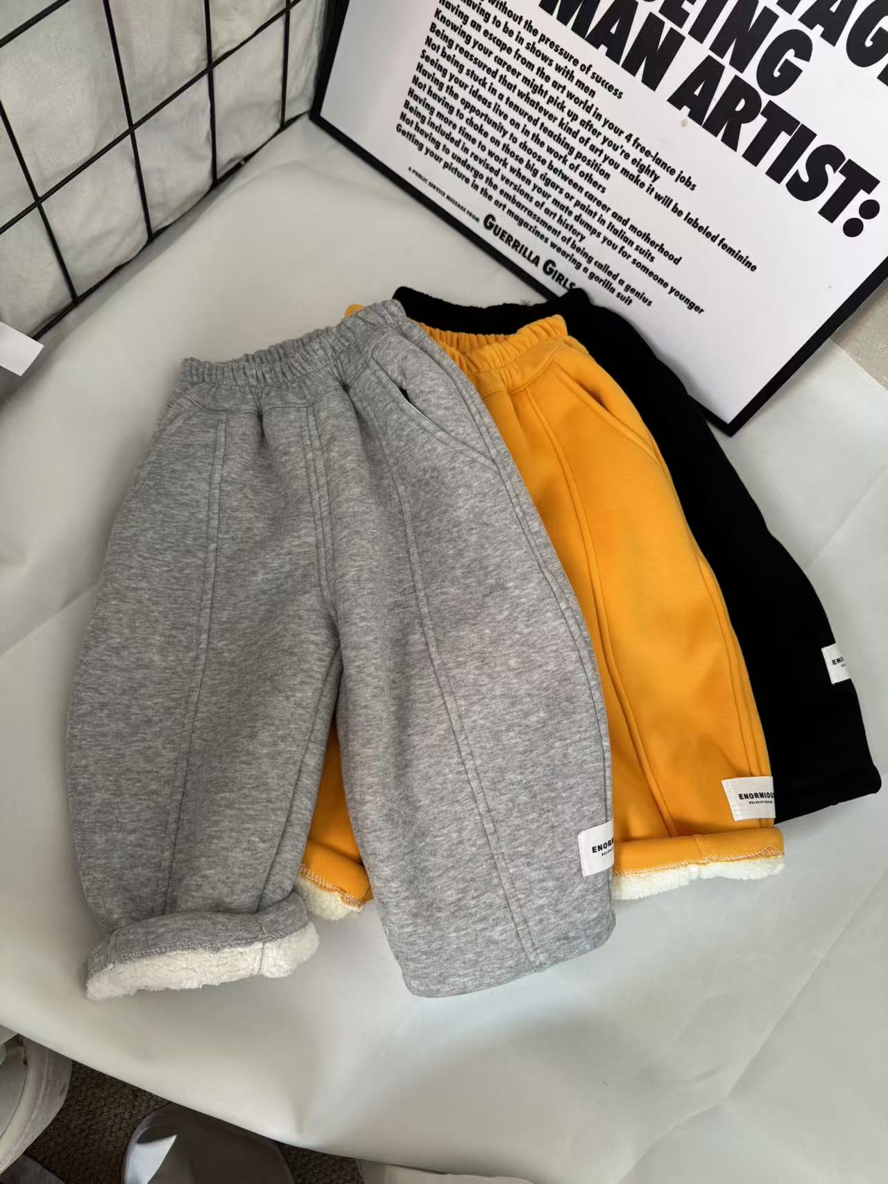 K96厚绒小腿定标款过冬卫裤洋气微弯刀直筒韩系卫裤