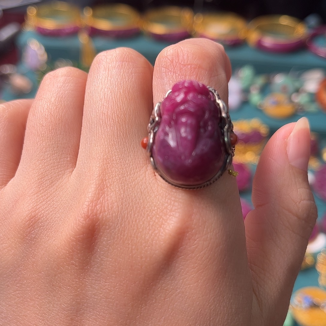 银S925镶嵌红宝石戒指