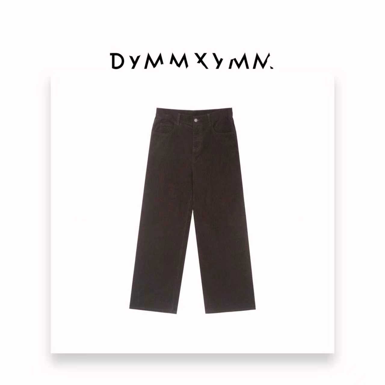 【DYMMXYMM】-《茶褐》-【黑标】.秋款咖色竖纹长裤-5FW9698
