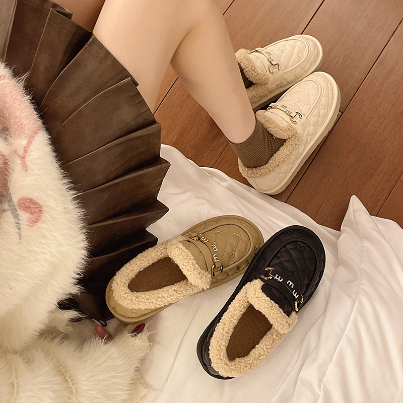 加绒加厚乐福鞋