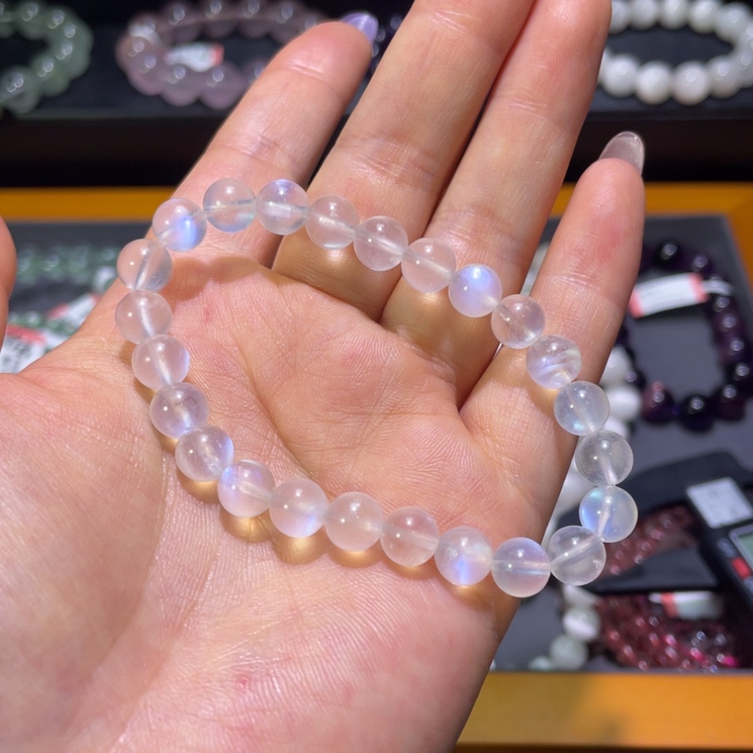 月光石手链未镶嵌7.7蓝月光