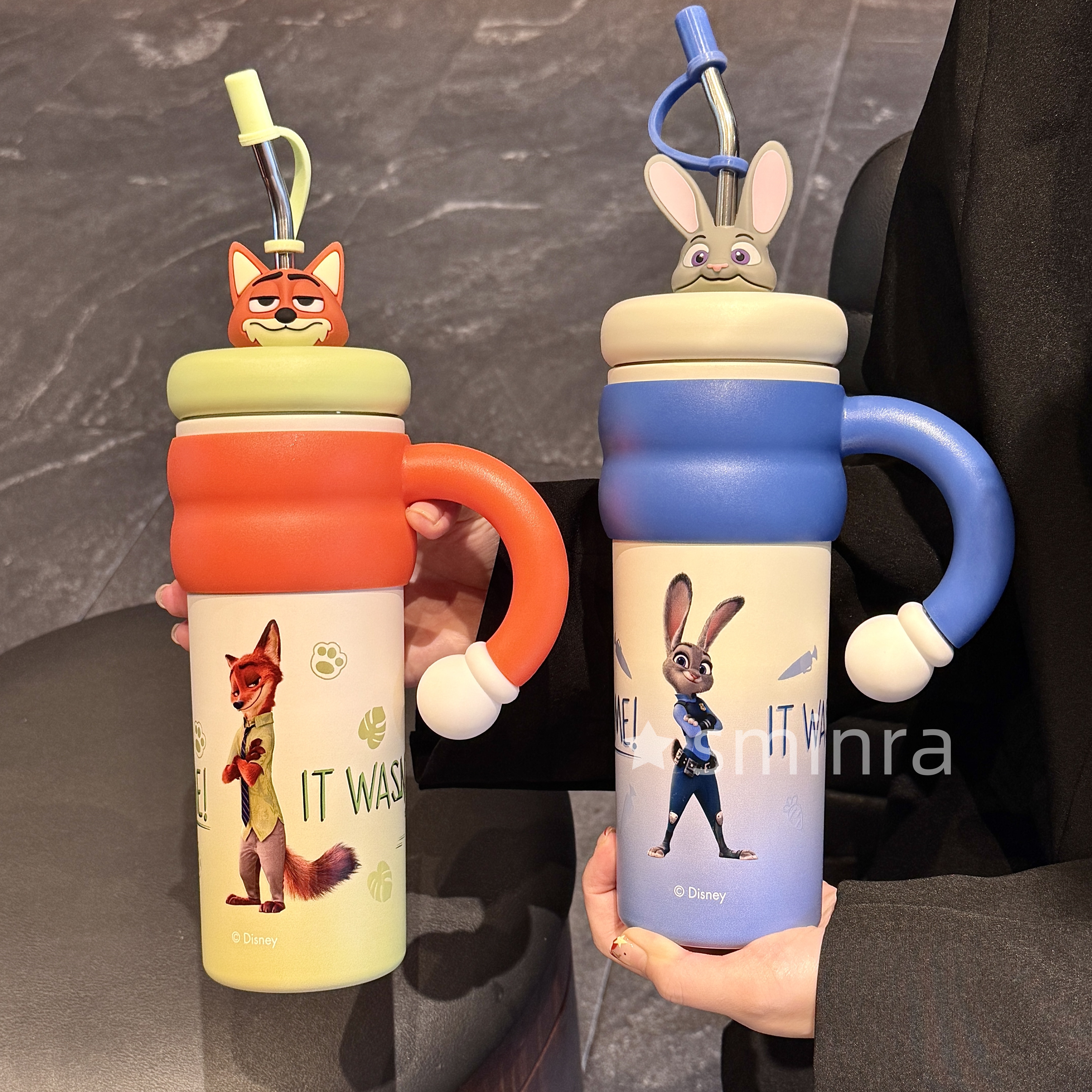 疯狂动物城朱迪尼克保温杯女士高颜值2026新款吸管杯大容量冰霸杯