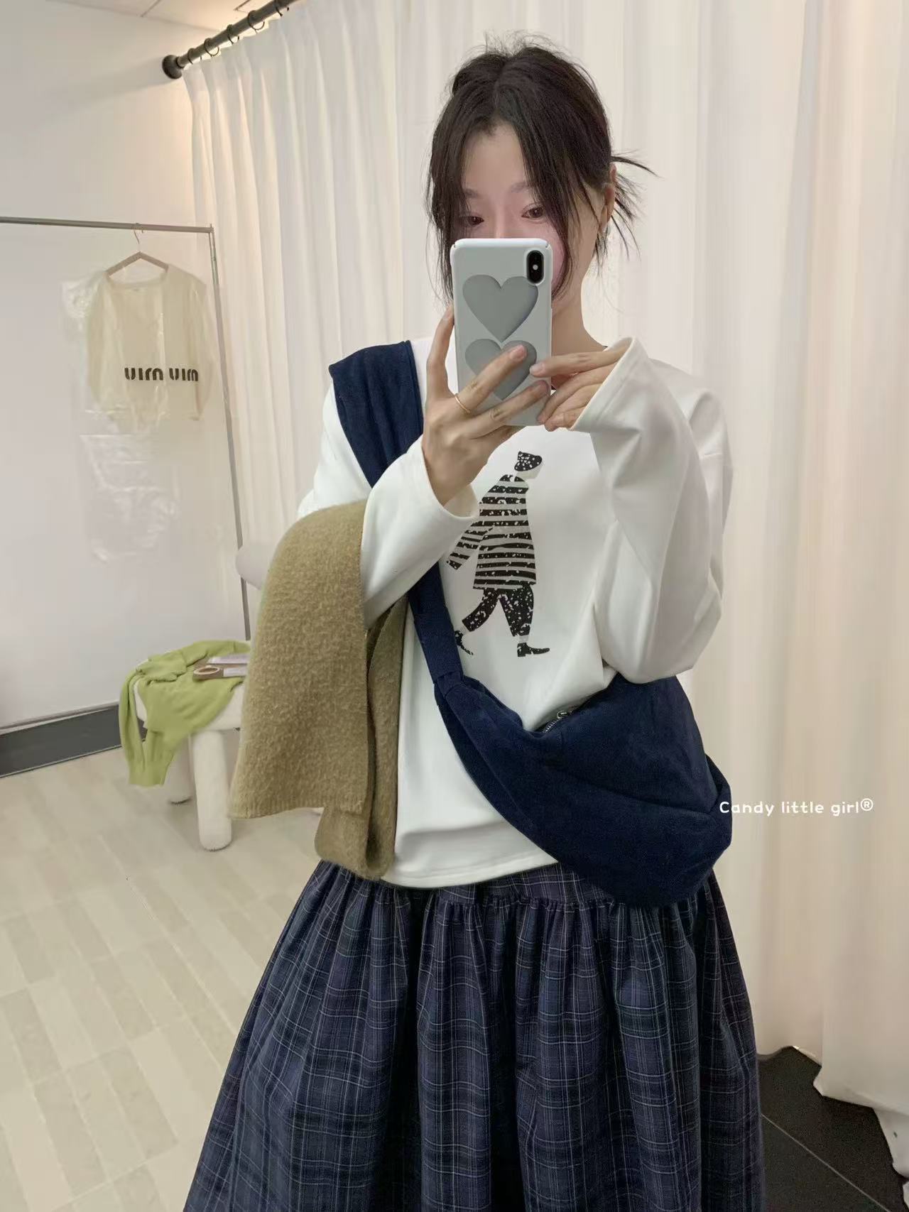 耐磨撞色ins宽松型T恤长袖通勤休闲圆领8105#