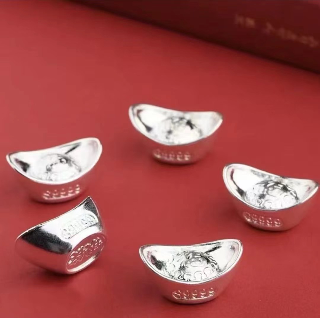 9999白银库高端大气元宝【618福利】A复古家用创意摆件10g