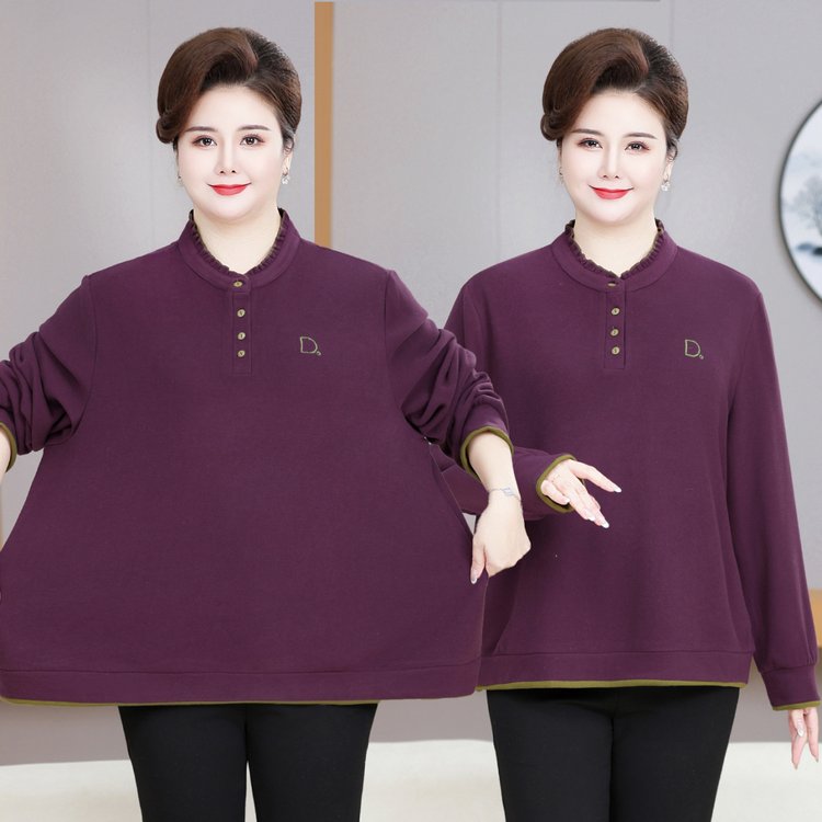 100-265斤加大加肥加大码妈妈装打底衫气质中老年休闲宽松上衣