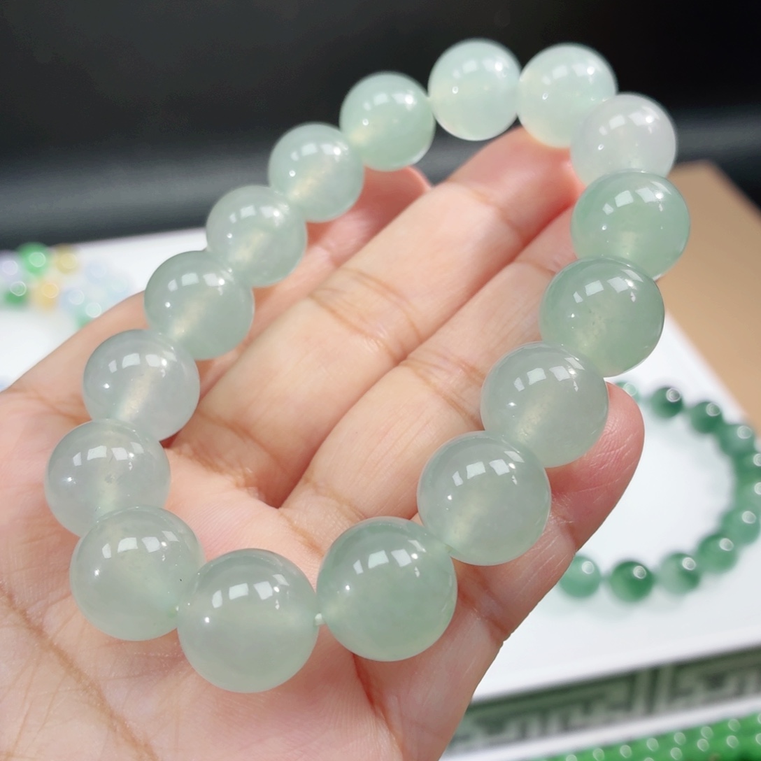 翡翠未镶嵌手链卡12-13