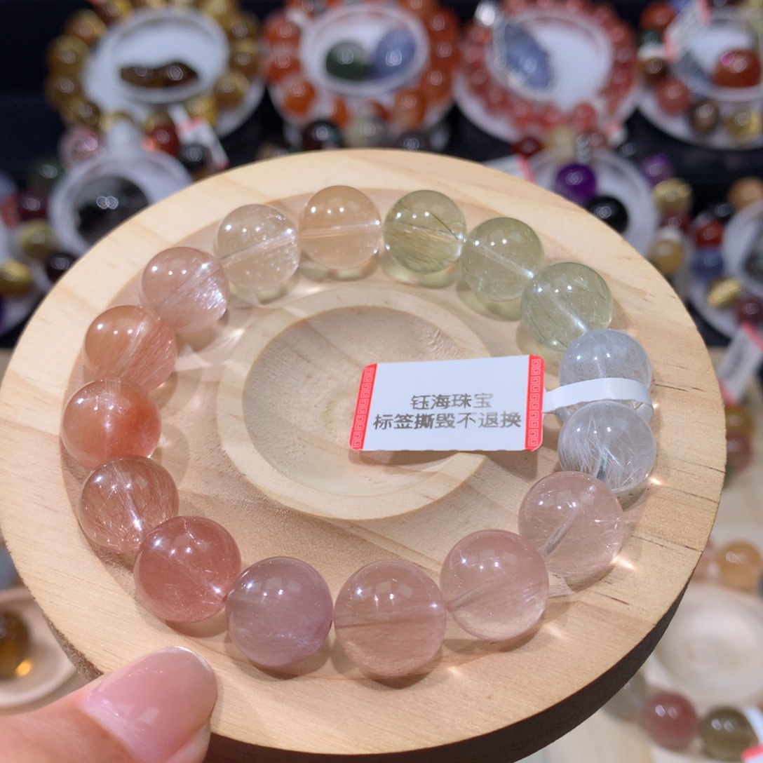 水晶手链未镶嵌彩兔毛12mm