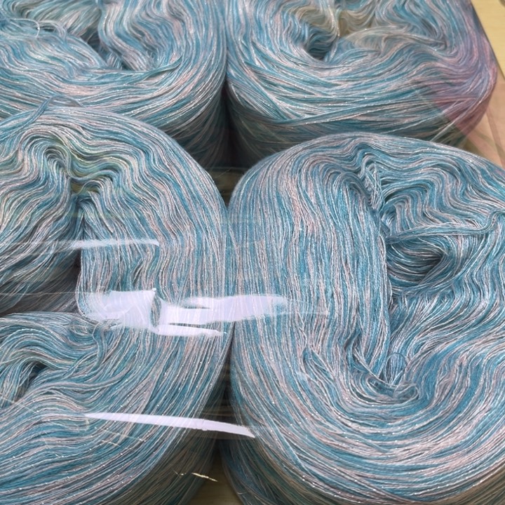 羊毛混纺蓝白加花五个