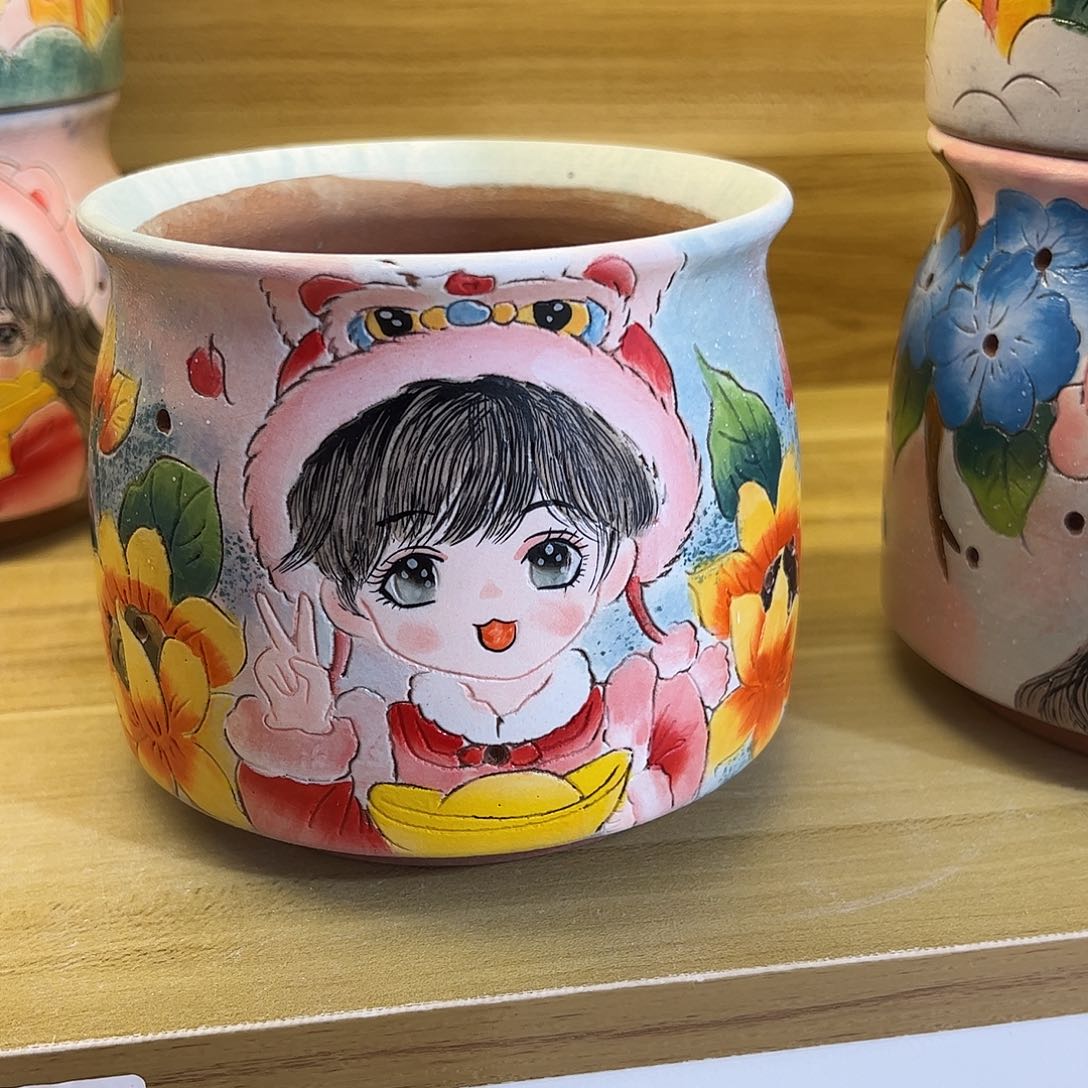 景德镇陶瓷花盆口11.5高10.5景德镇陶瓷hua p