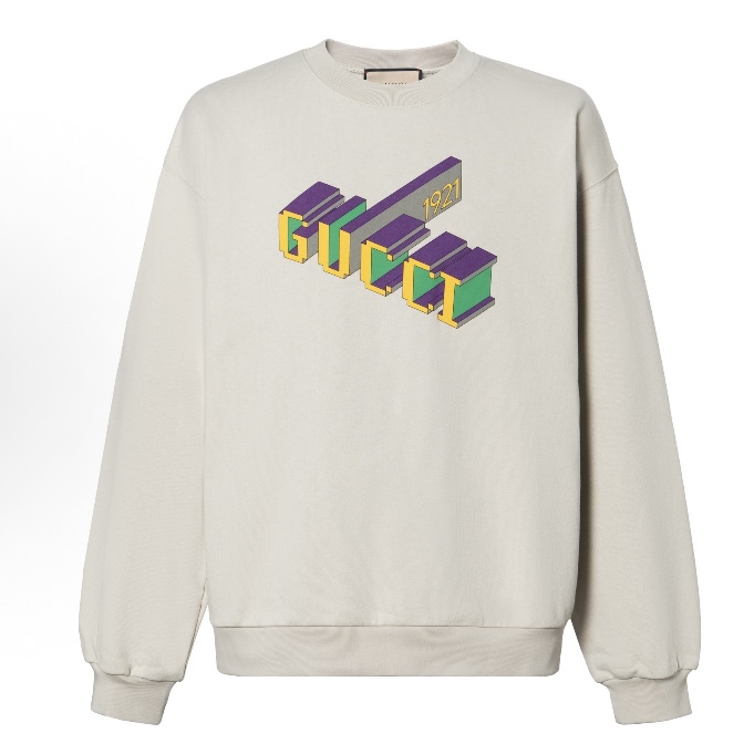 未使用 GUCCI/古驰 古驰立体logo字母圆领卫衣休闲长袖男装秋冬