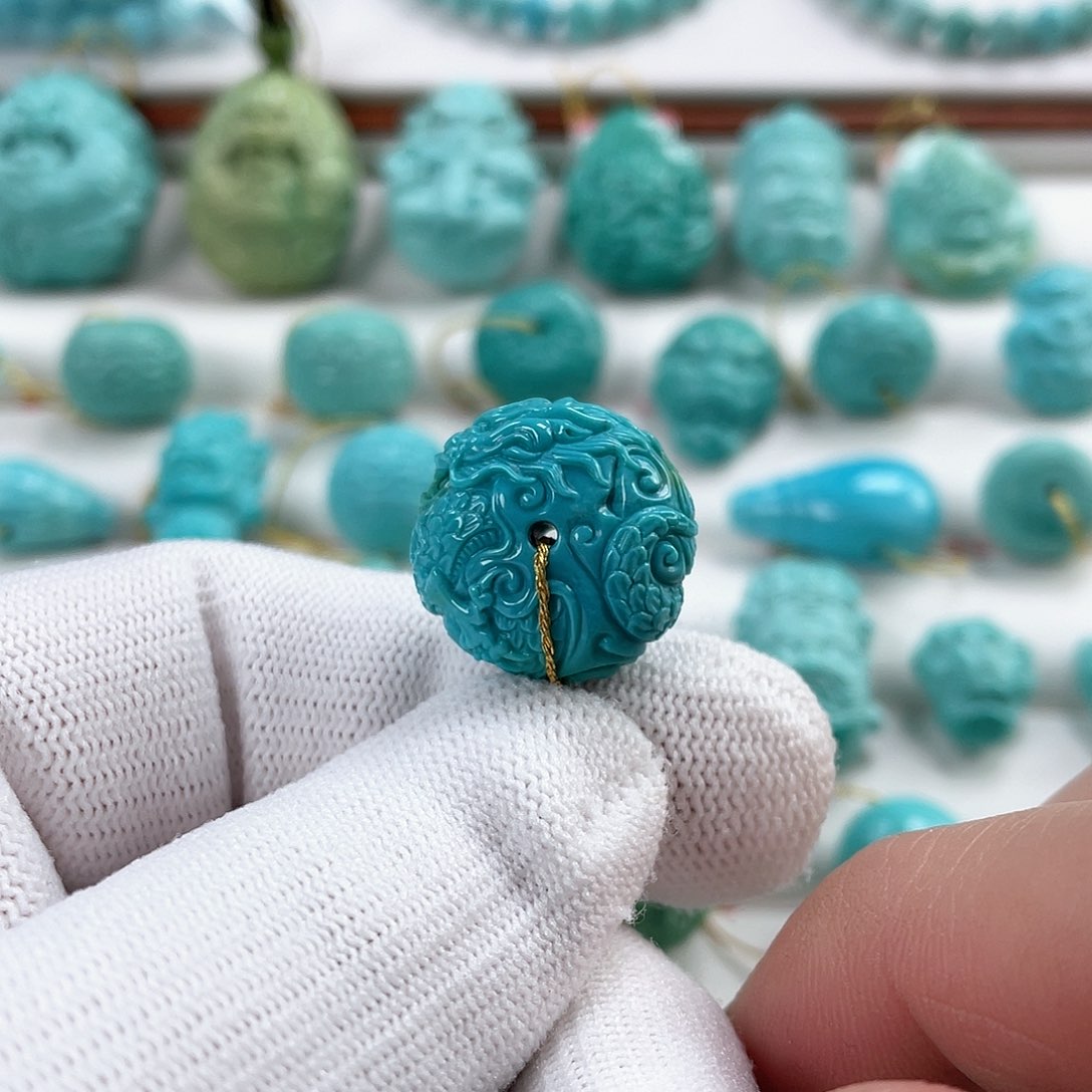 绿松石车挂未镶嵌直径19