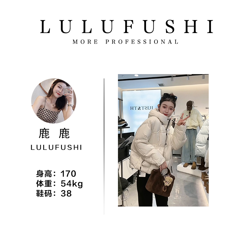 冬季新款休闲百搭泡芙短款连帽石墨烯气质女装加厚羽绒服外套