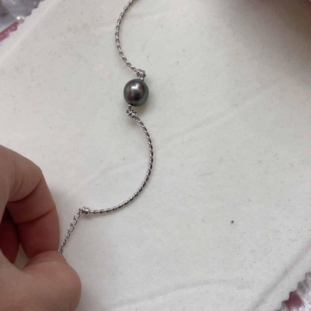 海水珍珠银S925镶嵌手绳