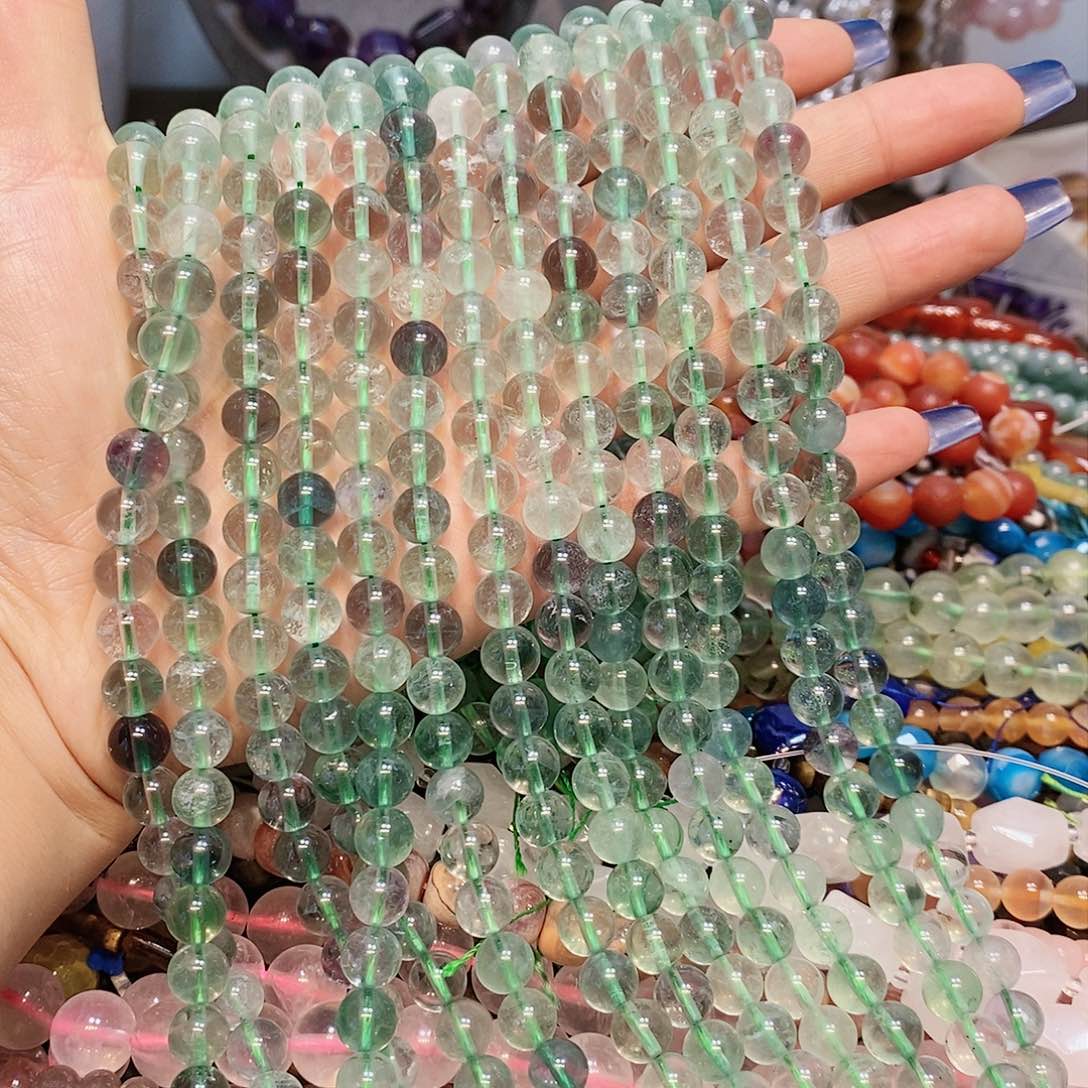 玛瑙/玉髓散珠天然莹石水晶8mm一条